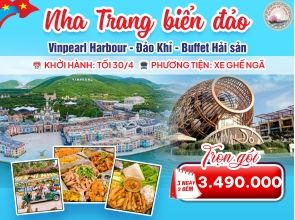 NHA TRANG - VIN HARBOUR - ĐẢO KHỈ - BUFFET HẢI SẢN